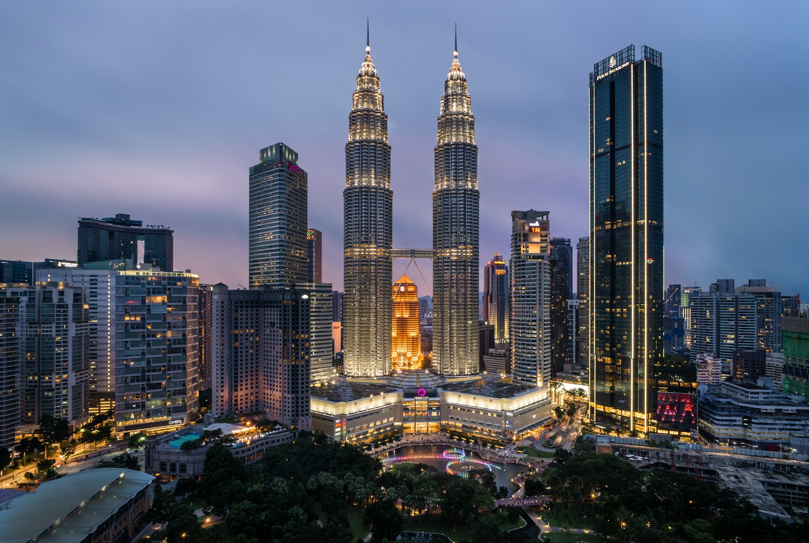 Petronas Towers and the Kuala Lumpur skyline
